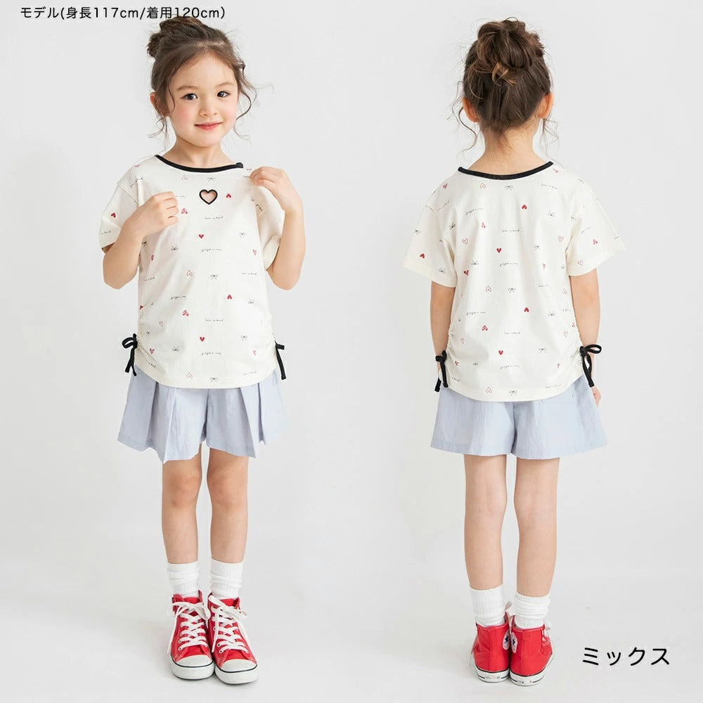 日本童裝 Branshes 2Way 前後兩著 側腰抽繩上衣 80-150cm 女童款 夏季 TOPS