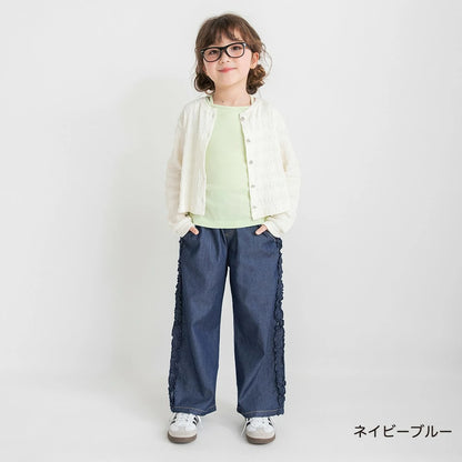 日本童裝 Branshes 接觸冷感 花邊牛仔褲 80-150cm 女童款 夏季 PANTS