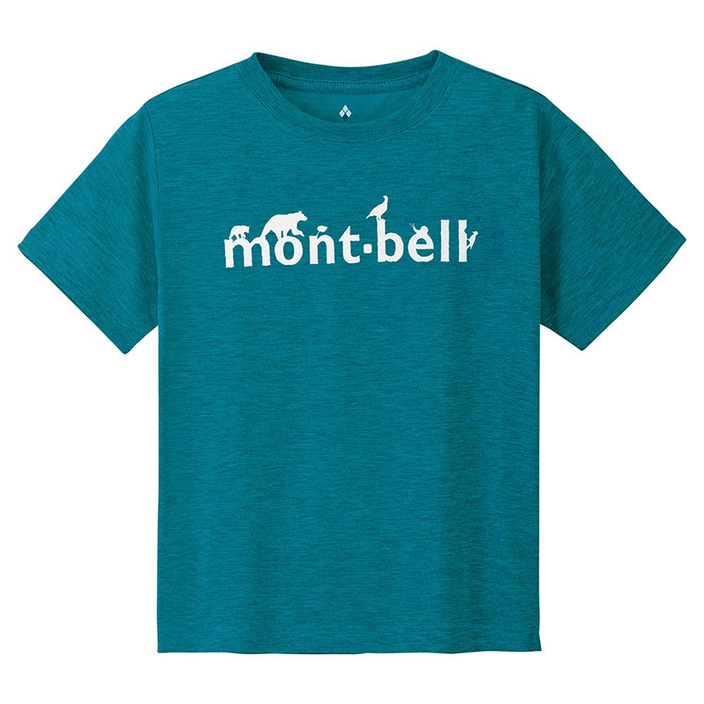 Japanese children's clothing mont-bell UV protection / quick-drying / durable / breathable / odor suppression route asking / forest show / Hokkaido killer whale pattern top XS-XL adult summer TOPS 