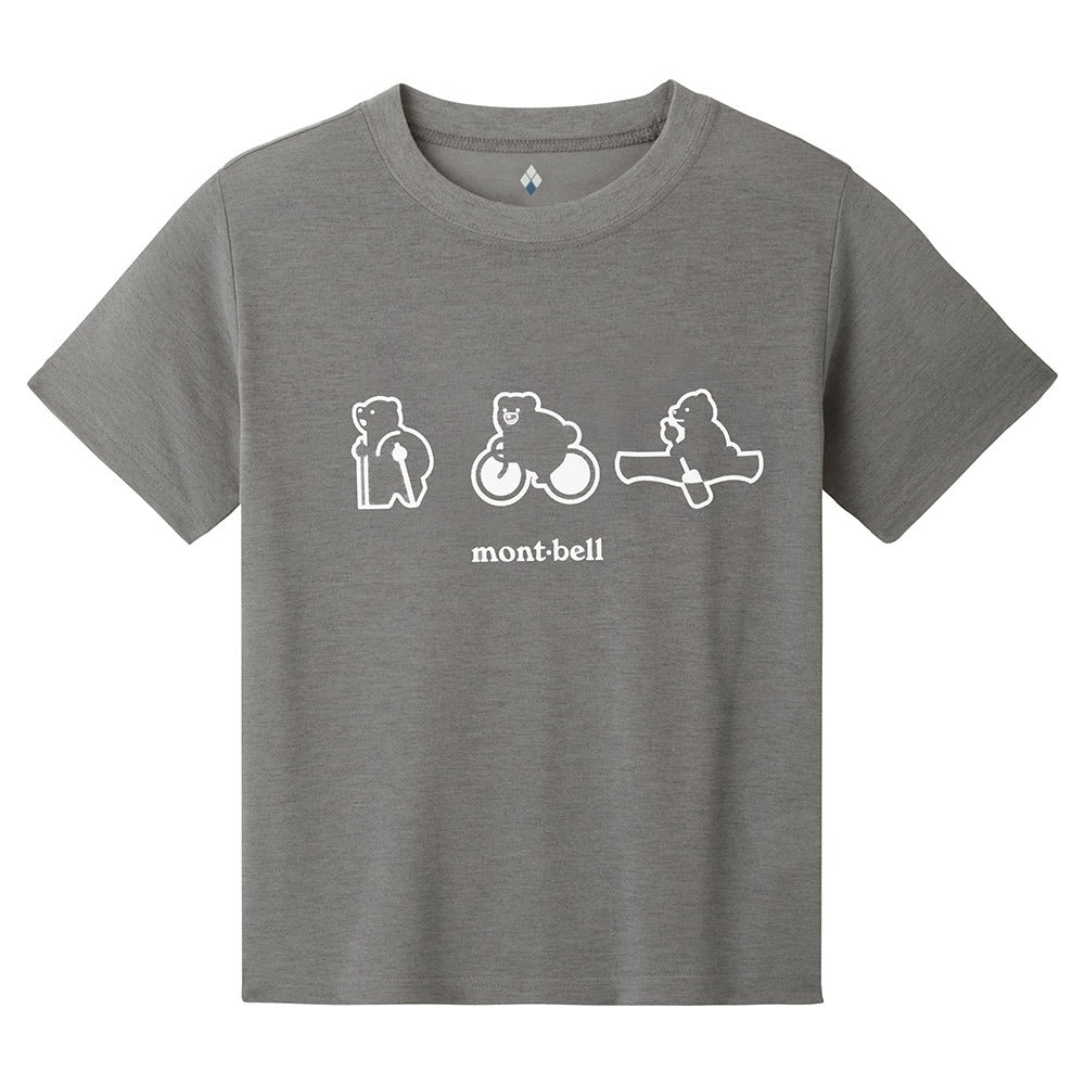 Japanese children's clothing mont-bell UV protection / quick-drying / durable / breathable / odor suppression route asking / forest show / Hokkaido killer whale pattern top XS-XL adult summer TOPS 