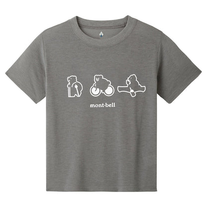 Japanese children's clothing mont-bell UV protection / quick-drying / durable / breathable / odor suppression route asking / forest show / Hokkaido killer whale pattern top XS-XL adult summer TOPS 