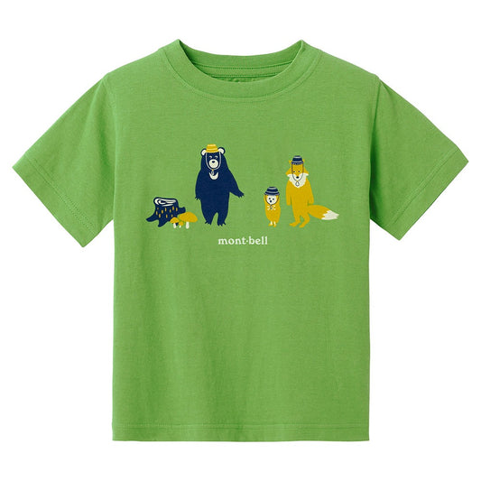 Japanese children's clothing mont-bell UV protection / quick-drying / durable / breathable / odor suppression route asking / forest show / Hokkaido killer whale pattern top XS-XL adult summer TOPS 