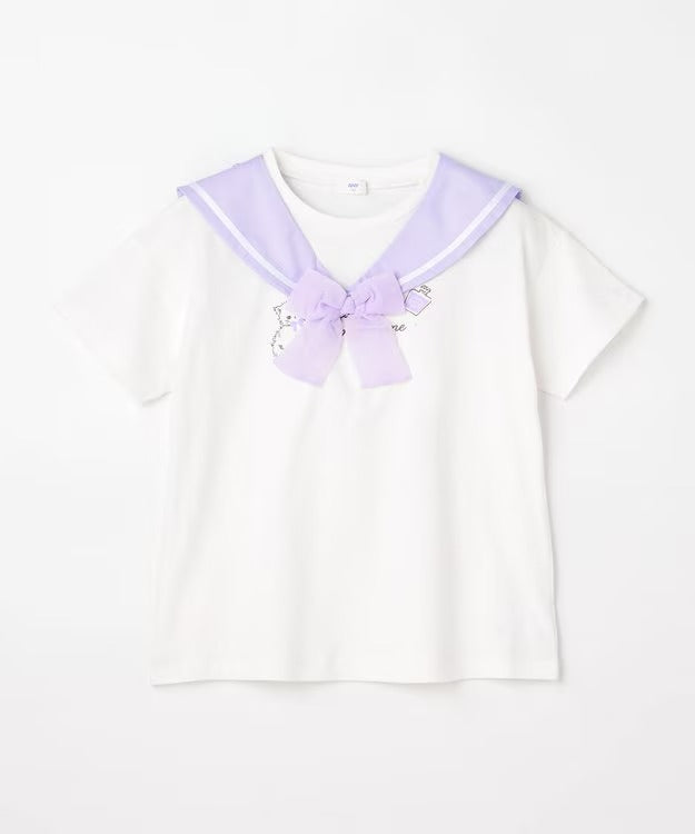 日本童裝 aF#a325 接觸冷感 2Way 水手領上衣 110-150cm 女童款 夏季 TOPS