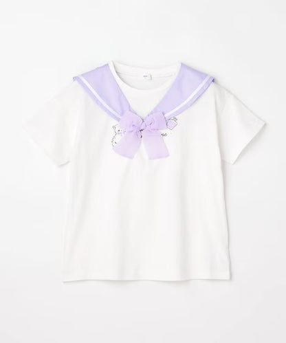 日本童裝 aF#a325 接觸冷感 2Way 水手領上衣 110-150cm 女童款 夏季 TOPS