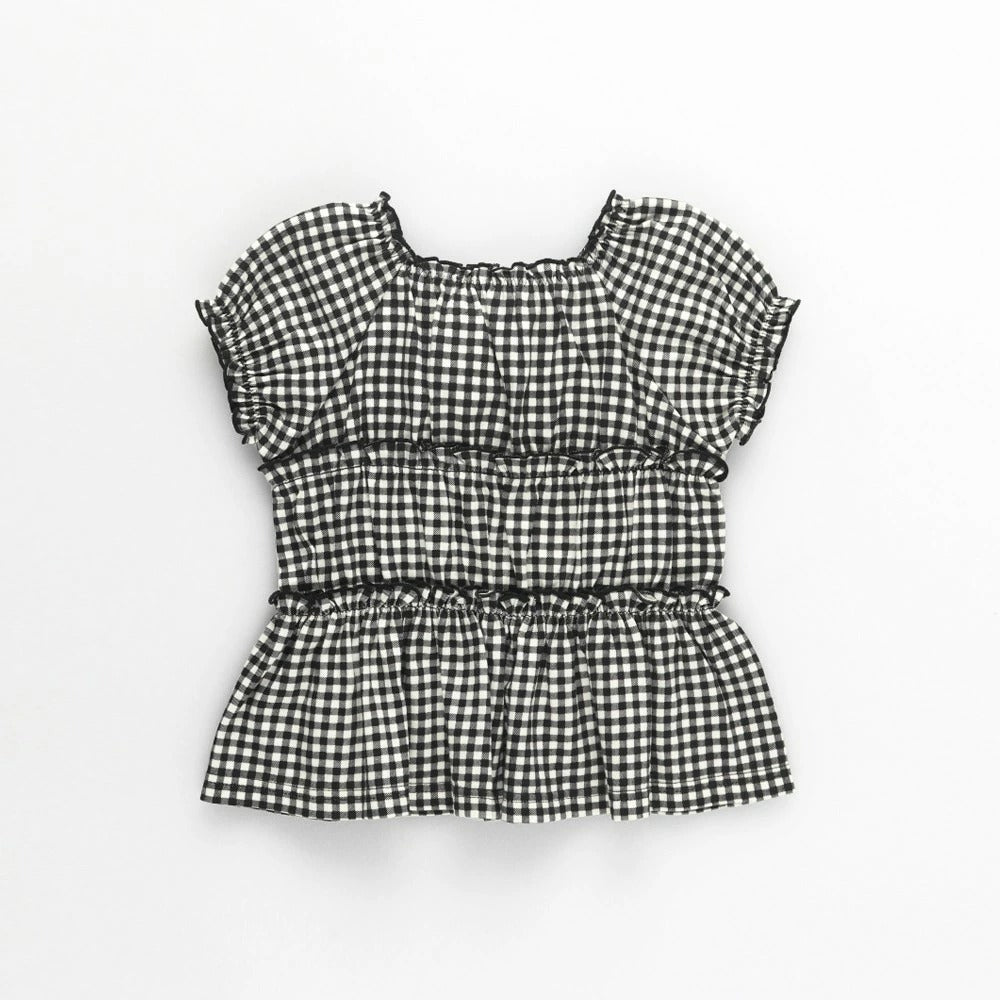 日本童裝 Branshes 蝴蝶結格紋襯衫 80-150cm 女童款 夏季 TOPS