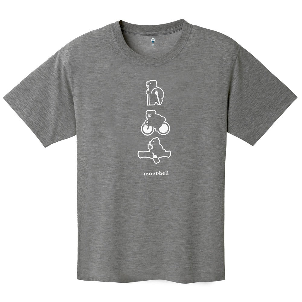 Japanese children's clothing mont-bell UV protection / quick-drying / durable / breathable / odor suppression route asking / forest show / Hokkaido killer whale pattern top XS-XL adult summer TOPS 