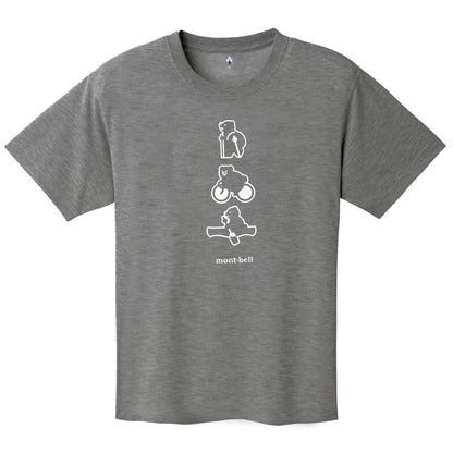 Japanese children's clothing mont-bell UV protection / quick-drying / durable / breathable / odor suppression route asking / forest show / Hokkaido killer whale pattern top XS-XL adult summer TOPS 
