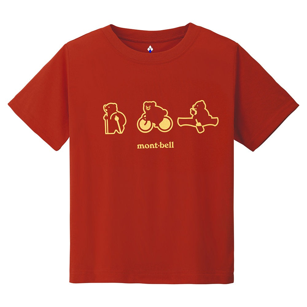 Japanese children's clothing mont-bell UV protection / quick-drying / durable / breathable / odor suppression route asking / forest show / Hokkaido killer whale pattern top XS-XL adult summer TOPS 