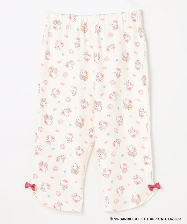 日本童裝 aF#a325 x Sanrio 接觸冷感 蝴蝶結七分褲 100-130cm 女童款 夏季 PANTS