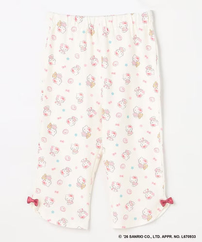 日本童裝 aF#a325 x Sanrio 接觸冷感 蝴蝶結七分褲 100-130cm 女童款 夏季 PANTS