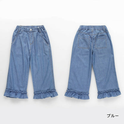 日本童裝 Branshes 接觸冷感 花邊牛仔褲 80-150cm 女童款 夏季 PANTS