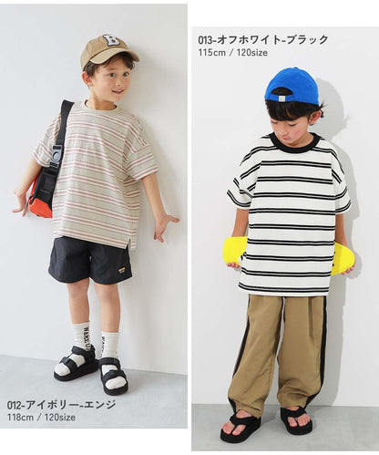 日本童裝 dev!rock 耐穿 耐洗不易變形 條紋短袖上衣 80-160cm 男童款/女童款 TOPS 夏季