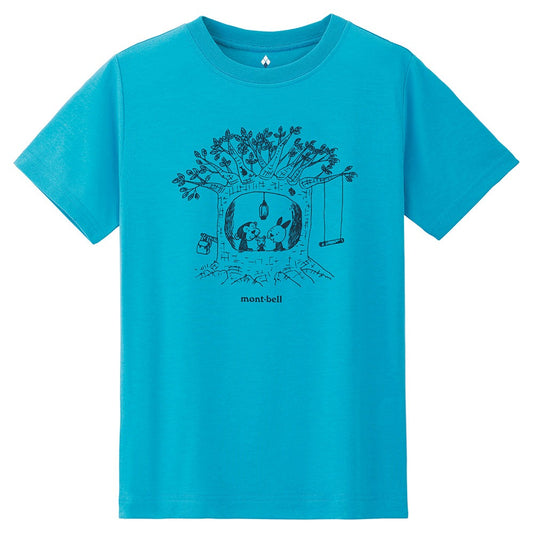 Japanese children's clothing mont-bell UV protection / quick-drying / durable / breathable / odor suppression route asking / forest show / Hokkaido killer whale pattern top XS-XL adult summer TOPS 
