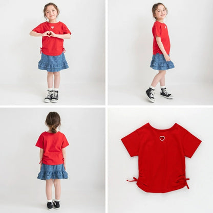 日本童裝 Branshes 2Way 前後兩著 側腰抽繩上衣 80-150cm 女童款 夏季 TOPS