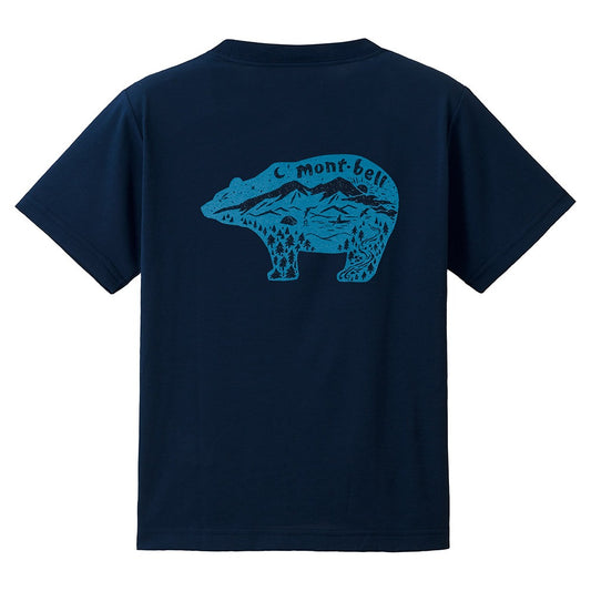 Japanese children's clothing mont-bell UV protection / quick-drying / durable / breathable / odor suppression route asking / forest show / Hokkaido killer whale pattern top XS-XL adult summer TOPS 