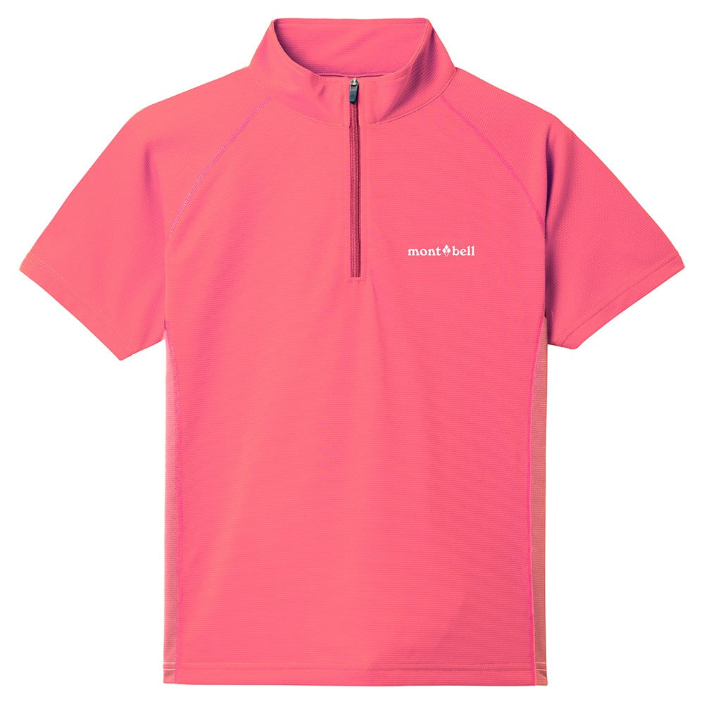 日本童裝 mont-bell 防UV/速乾系列/透氣 拉鍊運動襯衫 140-160cm 夏季 TOPS