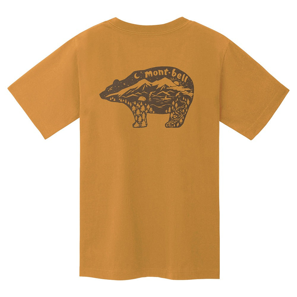 Japanese children's clothing mont-bell UV protection / quick-drying / durable / breathable / odor suppression route asking / forest show / Hokkaido killer whale pattern top XS-XL adult summer TOPS 