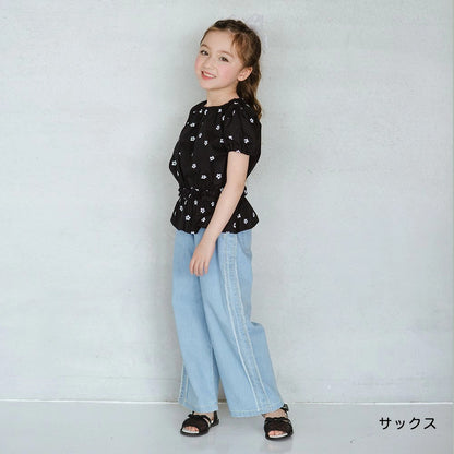 日本童裝 Branshes 接觸冷感 花邊牛仔褲 80-150cm 女童款 夏季 PANTS
