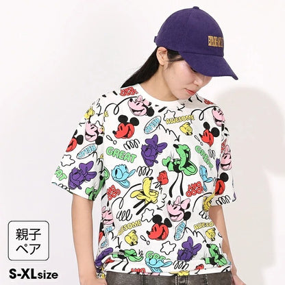 Japanese BDL x Disney parent-child print tops (80-150cm) for boys and girls (summer TOPS) 