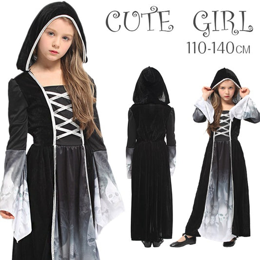 Japanese direct delivery little witch 110-140cm girls Halloween cosplay costume Halloween ghost special