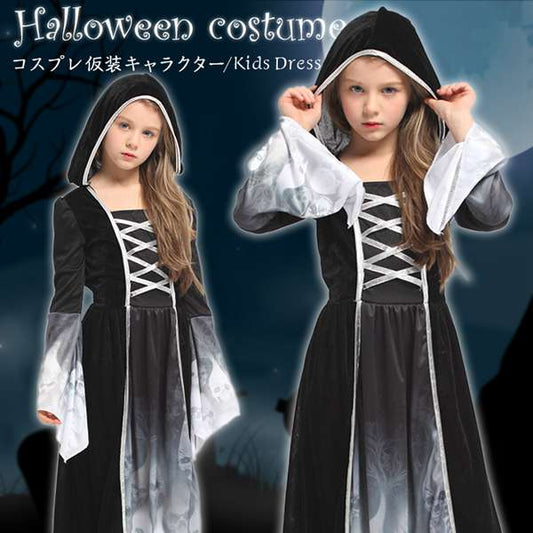 Japanese direct delivery little witch 110-140cm girls Halloween cosplay costume Halloween ghost special