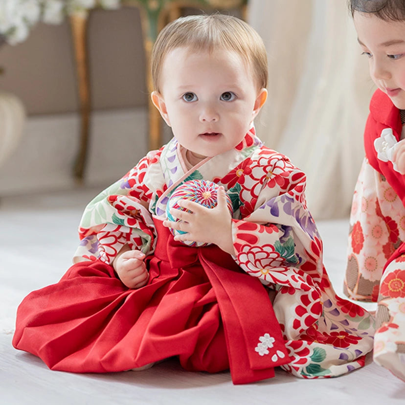 日本童裝 新年袴 日本和服 80-100cm 女童款 新年行運發財特輯 Happy New Year 馬年