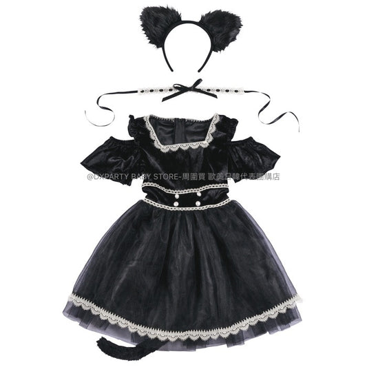 日本直送 黑貓 120-140cm 女童款 萬聖節 Cosplay服裝 Halloween攪鬼特輯 AAA