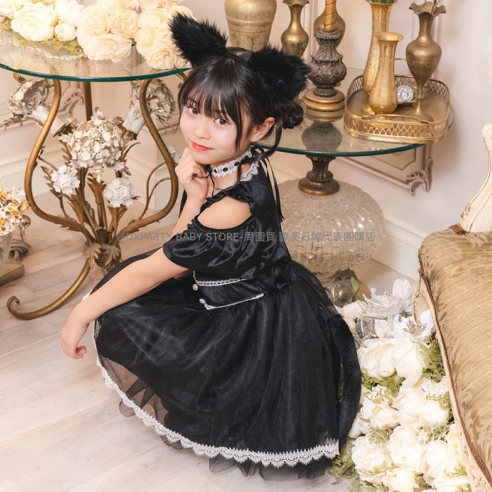 日本直送 黑貓 120-140cm 女童款 萬聖節 Cosplay服裝 Halloween攪鬼特輯 AAA