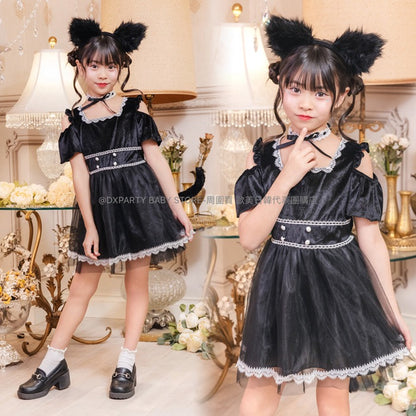 日本直送 黑貓 120-140cm 女童款 萬聖節 Cosplay服裝 Halloween攪鬼特輯 AAA