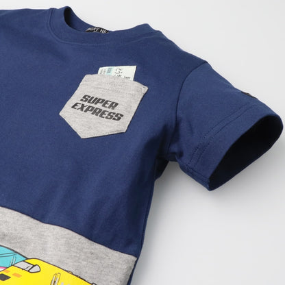 Moujonjon Hungry Heart JR Shinkansen Top (90-130cm) for Boys (Summer TOPS) (Railway Series) 