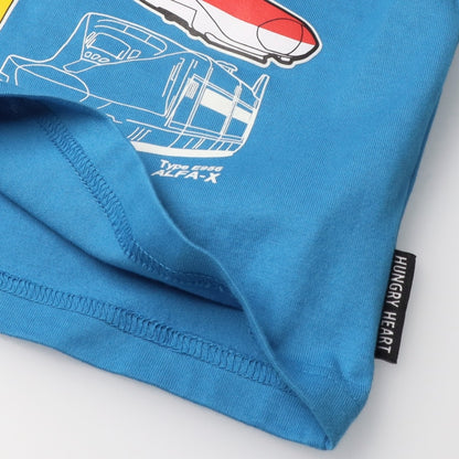 Moujonjon Hungry Heart JR Shinkansen Luminous Print Top (90-130cm/ML) for Boys and Adults (Summer TOPS Railway Series) 
