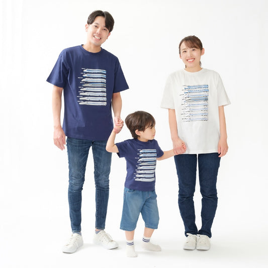 Moujonjon Hungry Heart JR Shinkansen Tops (90-130cm/ML) for Boys and Adults (Summer TOPS) 