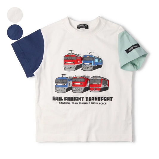 Moujonjon Hungry Heart JR Freight Train Top (90-130cm) for Boys (Summer TOPS) (Railway Series) 