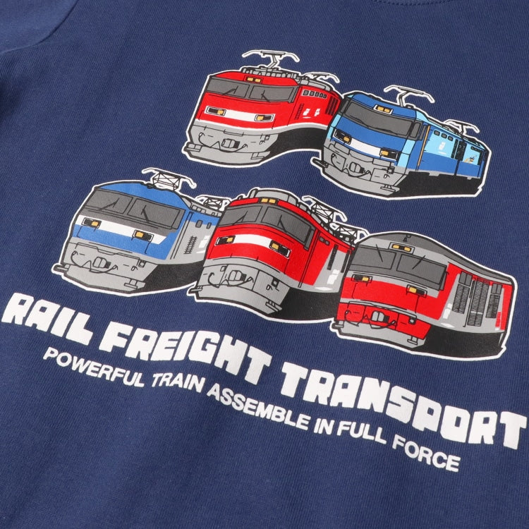 Moujonjon Hungry Heart JR Freight Train Top (90-130cm) for Boys (Summer TOPS) (Railway Series) 