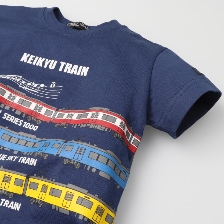 Moujonjon Hungry Heart Keikyu Electric Railway Train Top (90-130cm) for Boys (Summer TOPS, Railway Series) 