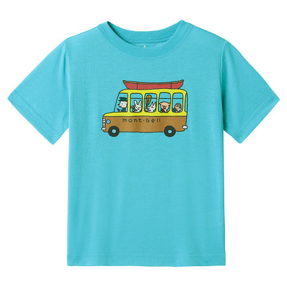 Mont-Bell (Japan) UV-resistant, quick-drying, and odor-suppressing Mont-Bell Bus short-sleeved T-shirt (100-120cm) for boys and girls (Summer TOPS)