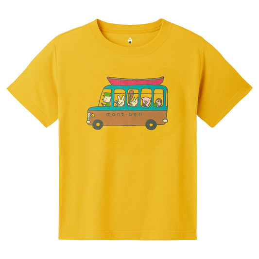Mont-Bell (Japan) UV-resistant, quick-drying, and odor-suppressing Mont-Bell Bus short-sleeved T-shirt (100-120cm) for boys and girls (Summer TOPS)