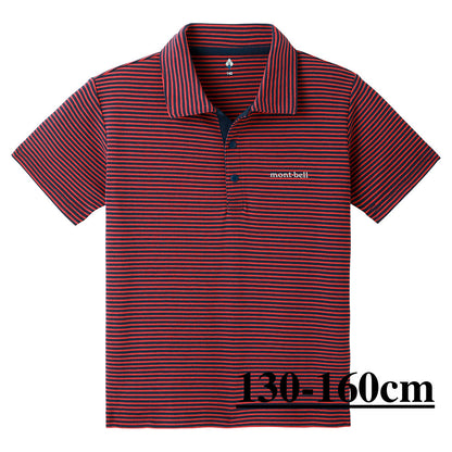 Mont-Bell (Japan) UV-resistant, quick-drying, and odor-suppressing striped polo shirts (100-160cm) for boys and girls (Summer TOPS)