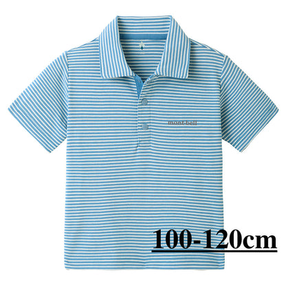 Mont-Bell (Japan) UV-resistant, quick-drying, and odor-suppressing striped polo shirts (100-160cm) for boys and girls (Summer TOPS)