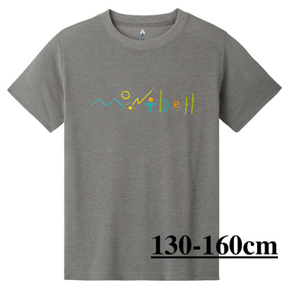 Japanese children's clothing mont-bell UV protection / quick-drying / odor-suppressing natural logo short-sleeved T-shirt 100-160cm / XS-L adult / boy / girl summer TOPS