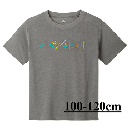 Japanese children's clothing mont-bell UV protection / quick-drying / odor-suppressing natural logo short-sleeved T-shirt 100-160cm / XS-L adult / boy / girl summer TOPS