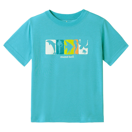 Mont-Bell UV-Proof/Water-Absorbent/Quick-Drying/Odor-Suppressing Beach Companion Short-Sleeve T-Shirt (100-120cm) for Boys and Girls Summer TOPS