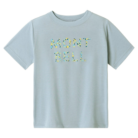 Mont-Bell Japan Children's Clothing UV Protection/Water Absorbent Quick Dry/Odor Suppressing Stone Logo Short Sleeve T-Shirt 100-120cm Boys/Girls Summer TOPS