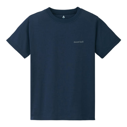 Japanese children's clothing mont-bell UV protection / quick-drying / odor-suppressing fine logo short-sleeved T-shirt 130-160cm boys'/girls' summer TOPS
