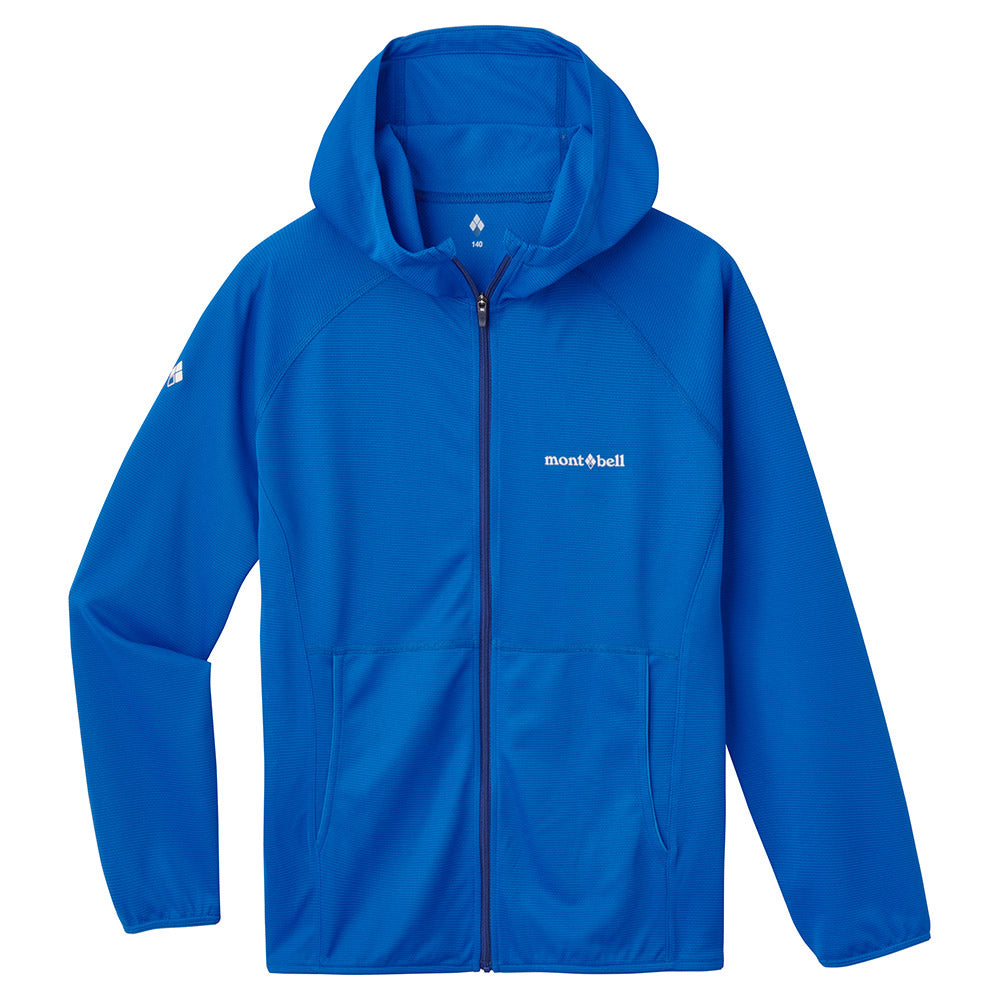 Japanese children's clothing mont-bell UV protection / high water absorption quick drying / breathable hooded zip-up jacket 130-160cm boys / girls summer outerwear