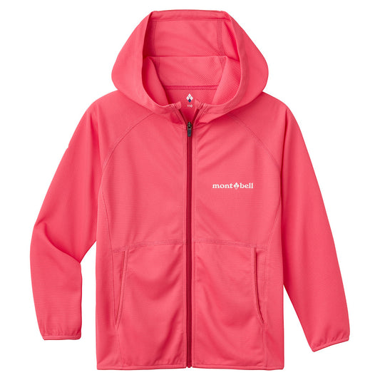 Japanese children's clothing mont-bell UV protection / high water absorption quick drying / breathable hooded zip-up jacket 100-120cm boys / girls summer outerwear