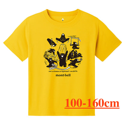 Japanese children's clothing mont-bell water-absorbing quick-drying forest gymnastics top 100-160cm/XS-XL adult/boys/girls summer TOPS