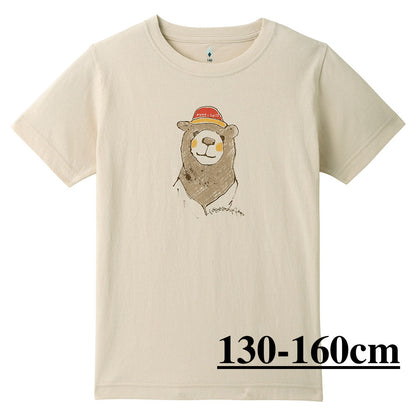 Japanese children's clothing mont-bell organic cotton / UV protection / breathable / moisture wicking bear short-sleeved T-shirt 100-160cm boys / girls summer TOPS