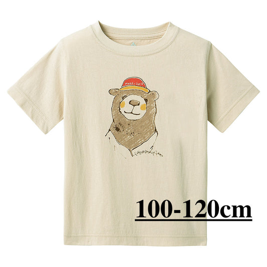 Japanese children's clothing mont-bell organic cotton / UV protection / breathable / moisture wicking bear short-sleeved T-shirt 100-160cm boys / girls summer TOPS