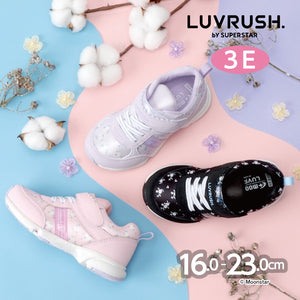 日本直送 moonstar LUVRUSH 抗菌防臭 闊腳3E 健康機能兒童鞋 16-23cm 女童款 鞋系列